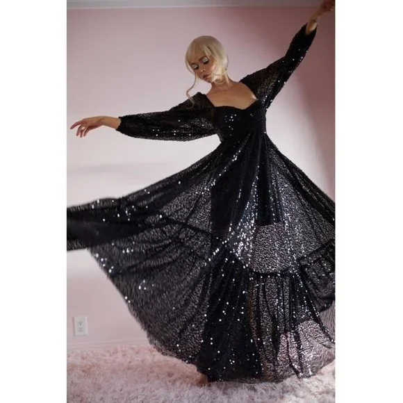 Selkie Rose Gold Sequin Princess Gown - XS / NWT - Picture 6 of 9